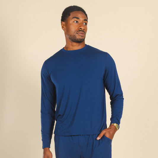 The Big Blue | Navy SleepDeep™ Men’s Long Sleeve Pajama Shirt