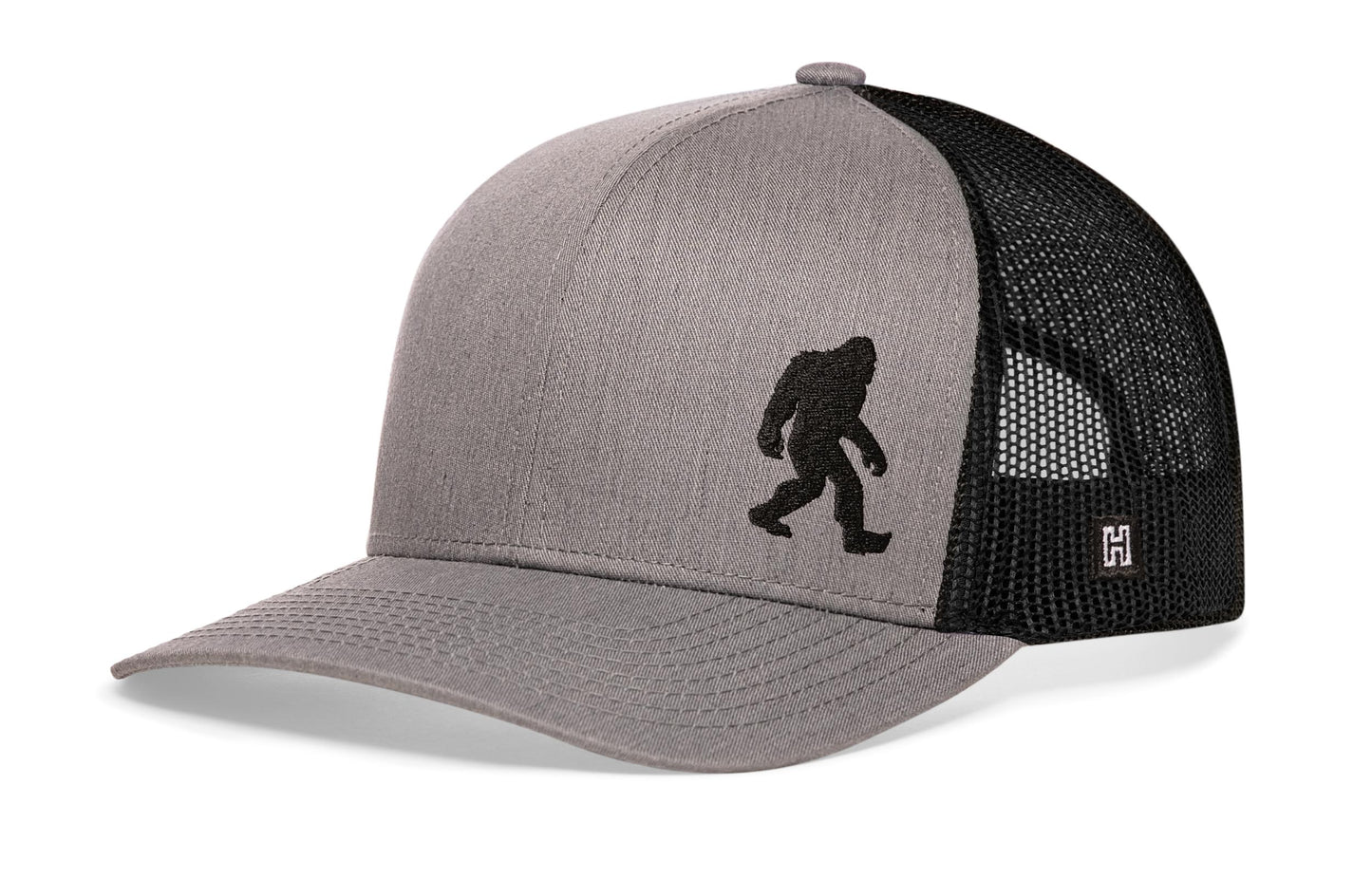 Bigfoot Trucker Hat  |  Gray-Black Sasquatch Snapback