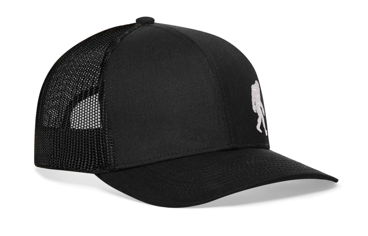 Bigfoot Trucker Hat  |  Black Sasquatch Snapback