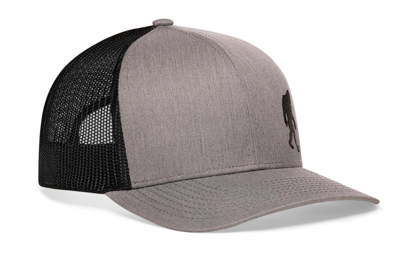Bigfoot Trucker Hat  |  Gray-Black Sasquatch Snapback