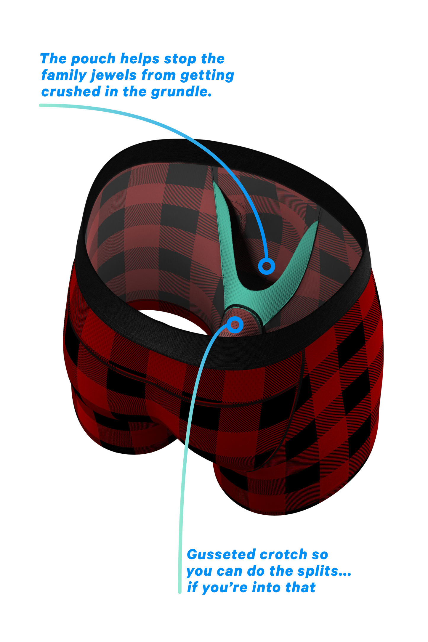 The Red & Black Lumberjack | Buffalo Check paradICE™ Cooling Ball Hammock® Underwear With Fly