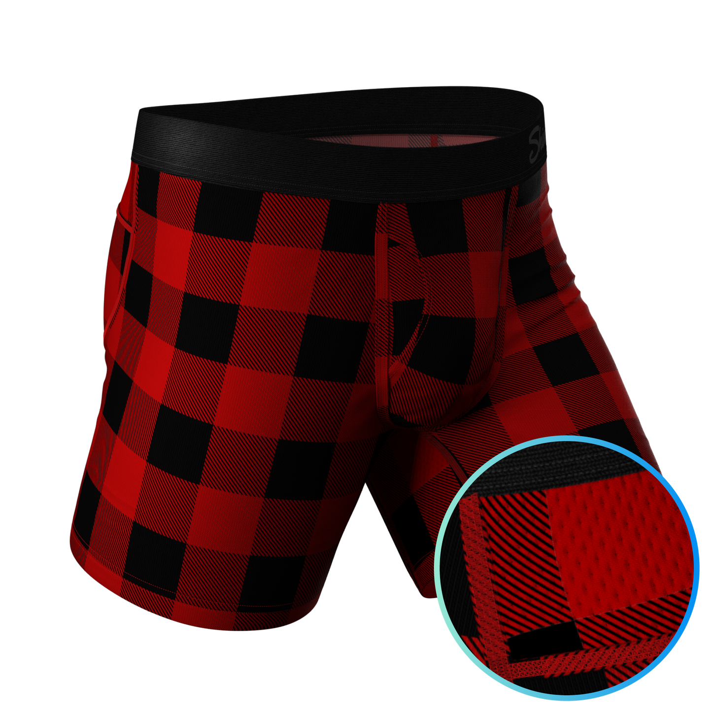 The Red & Black Lumberjack | Buffalo Check paradICE™ Cooling Ball Hammock® Underwear With Fly