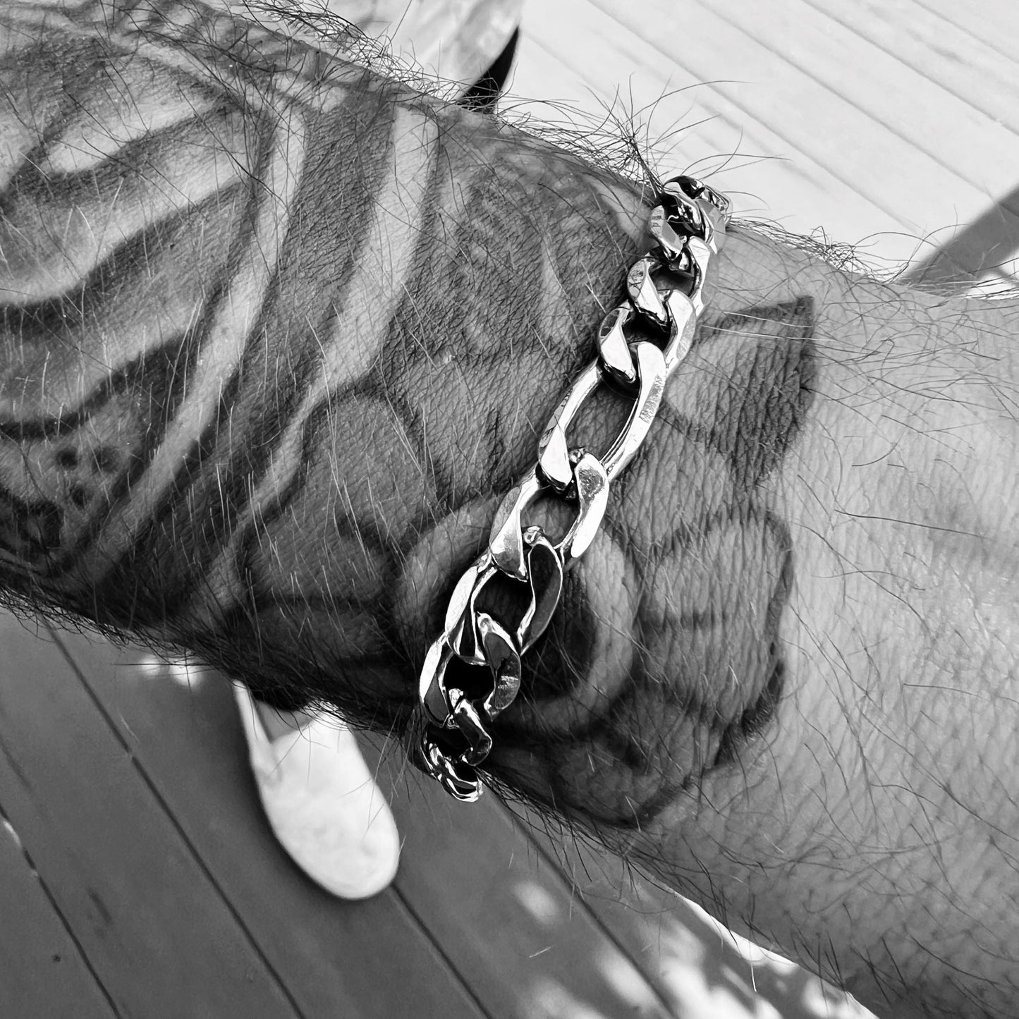 Stainless Steel Figaro Chain Bracelet