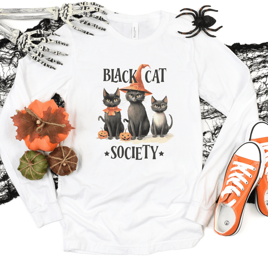 Black Cat Society Halloween T-Shirt