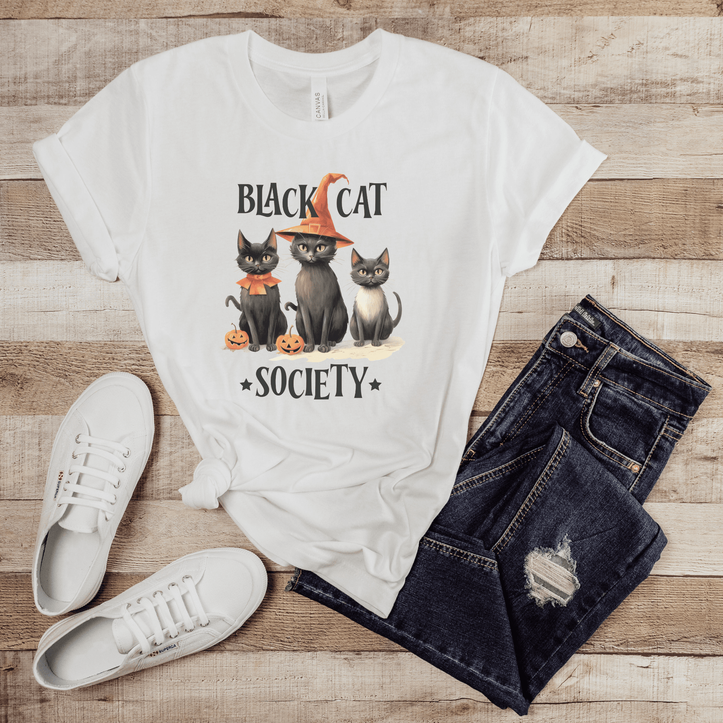 Black Cat Society Halloween T-Shirt