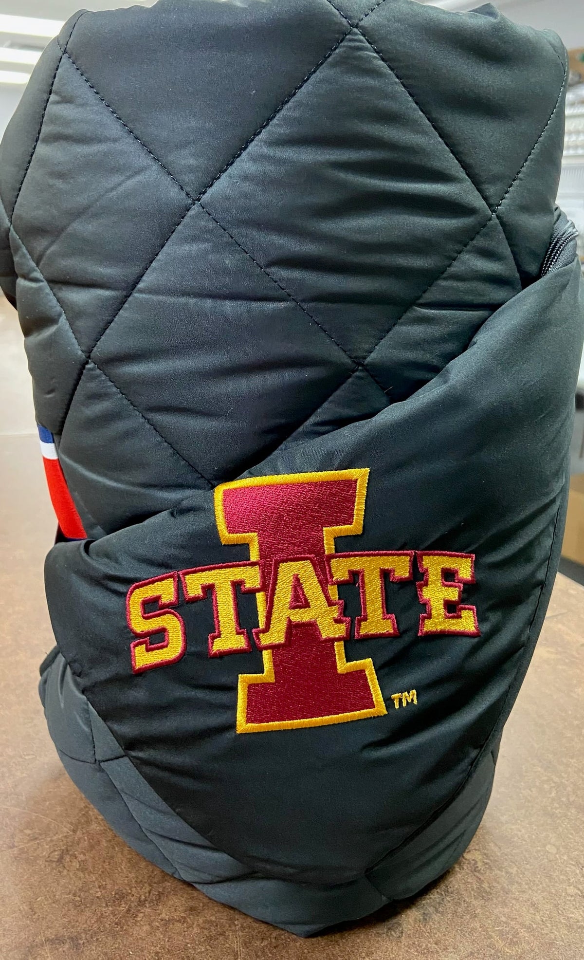 Iowa State University Black Puffer Blanket
