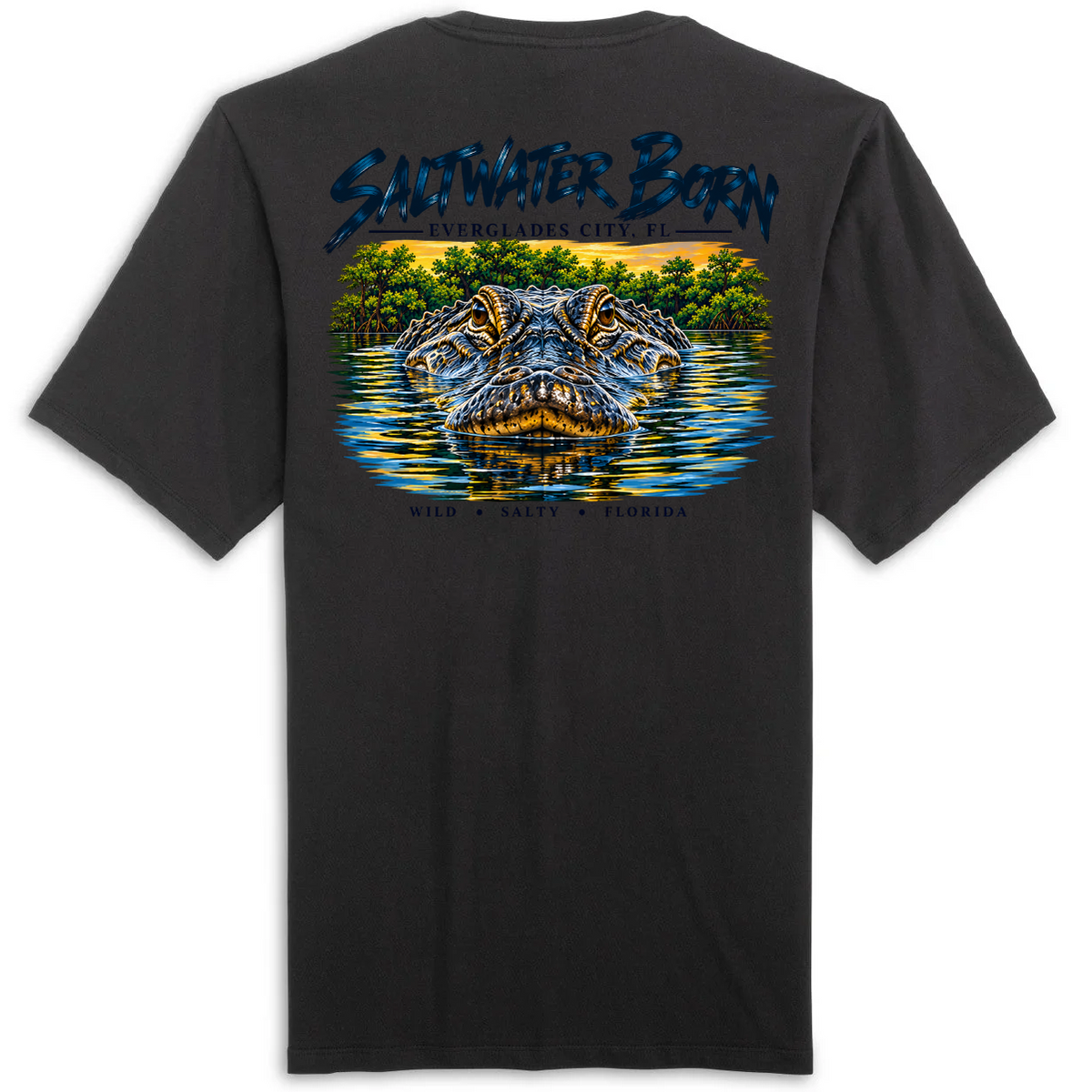 Everglades City, FL Gator Men's Cotton Tee