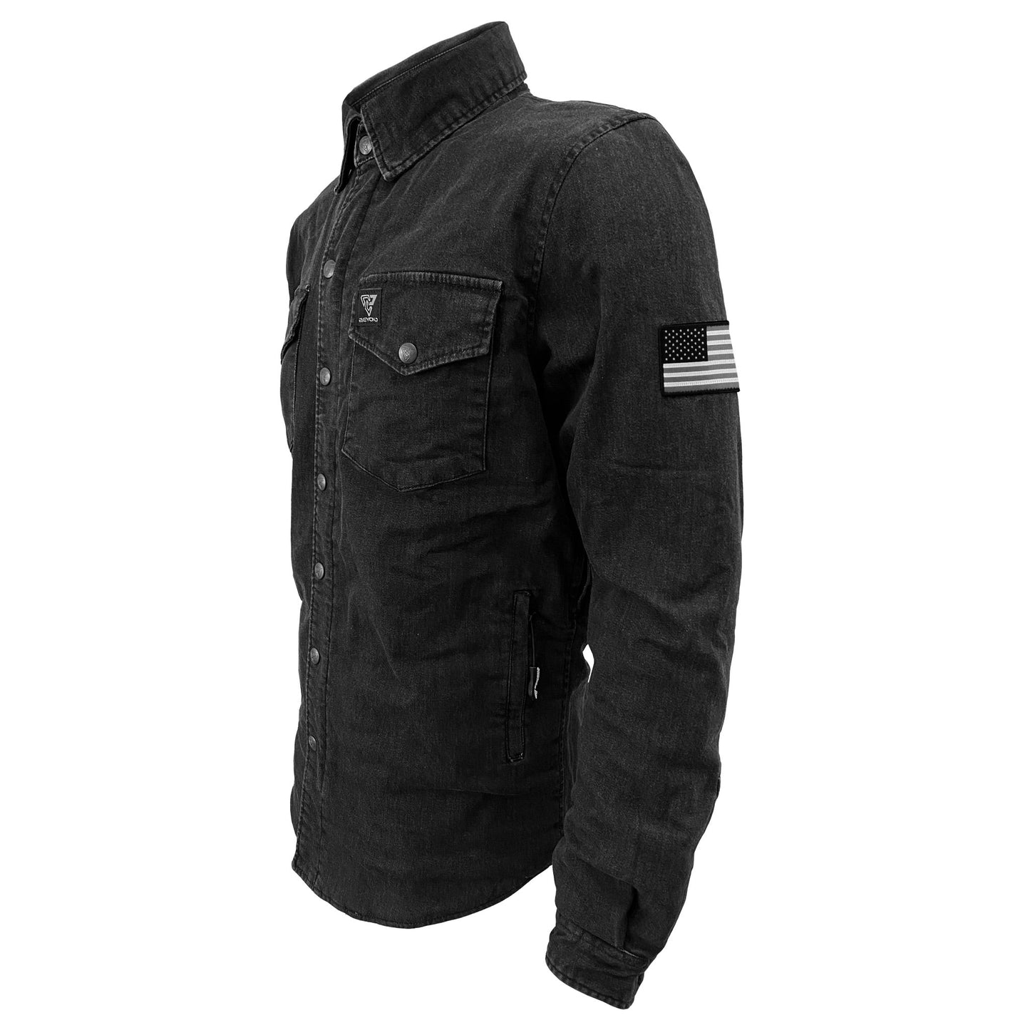 Protective Jeans Jacket - Black with Pads