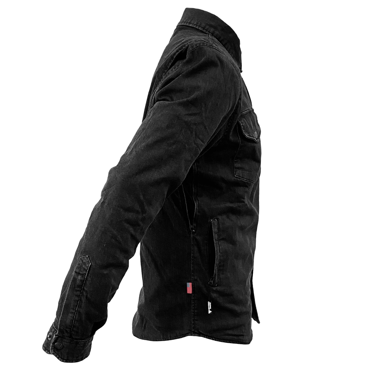 Protective Jeans Jacket - Black with Pads