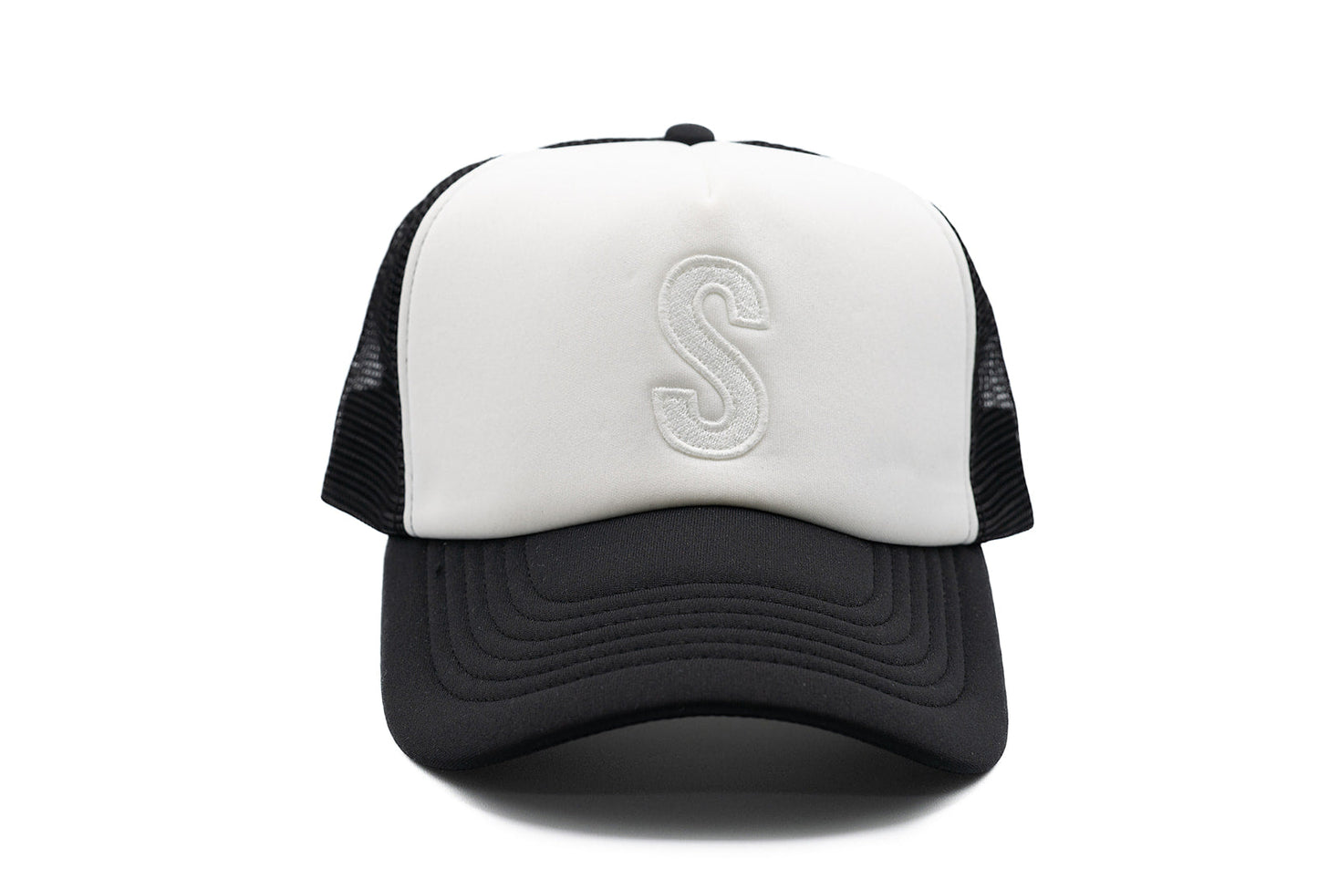 Black & White Letter Trucker Hat