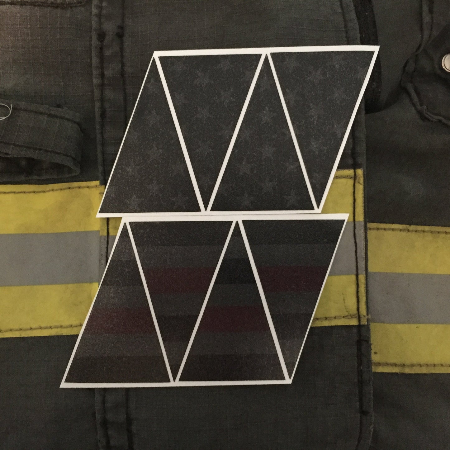 BLACKED OUT AMERICAN FLAG THIN RED LINE REFLECTIVE HELMET CREST