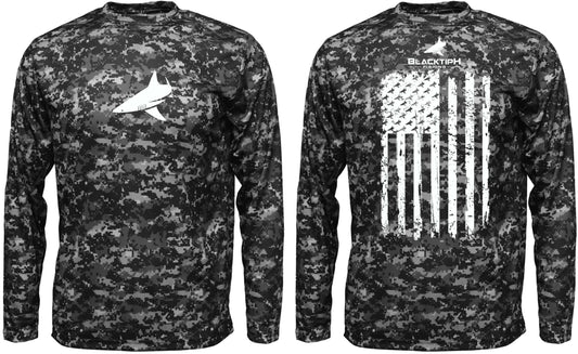 BlacktipH Performance Shirt Digital Camo Shirt - Vertical Flag with UPF 50+ Protection