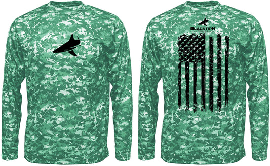 BlacktipH Performance Shirt Digital Camo Shirt - Vertical Flag with UPF 50+ Protection