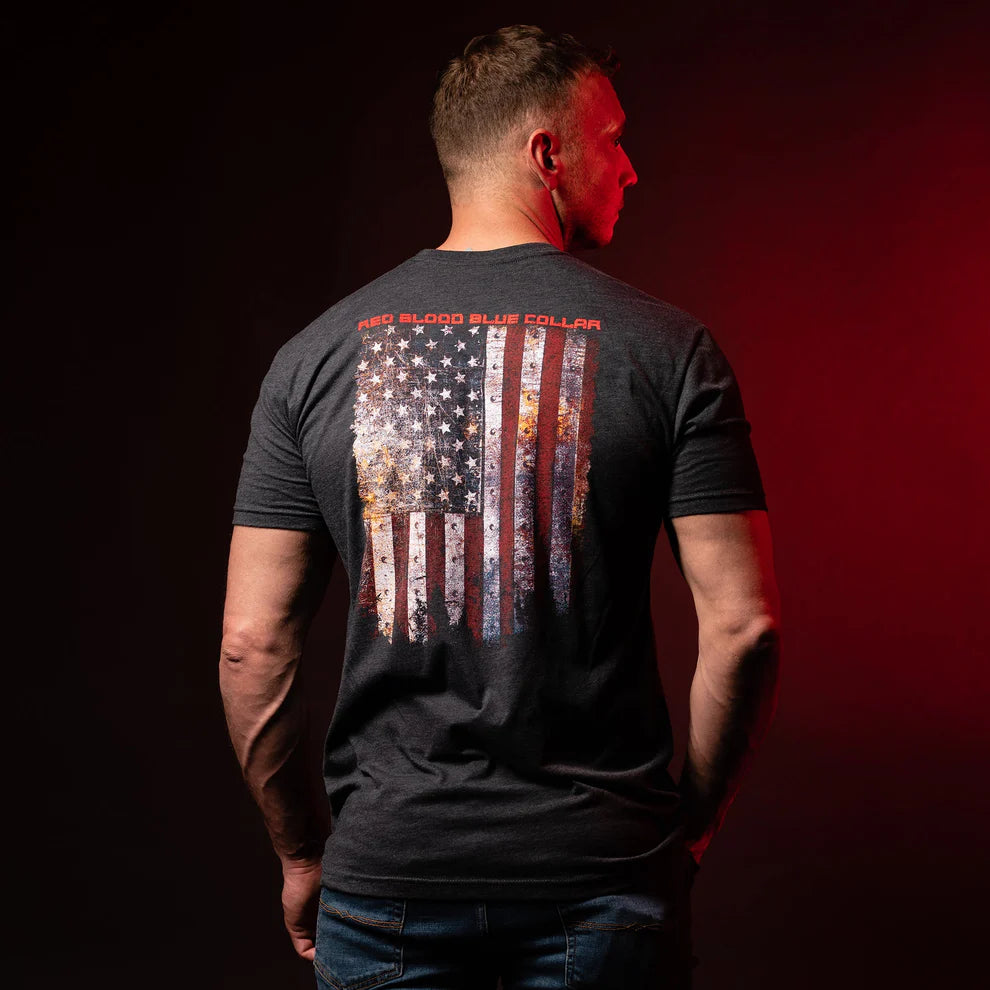 Red Blood Blue Collar™ T-Shirt - Charcoal