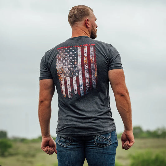 Red Blood Blue Collar™ T-Shirt - Charcoal