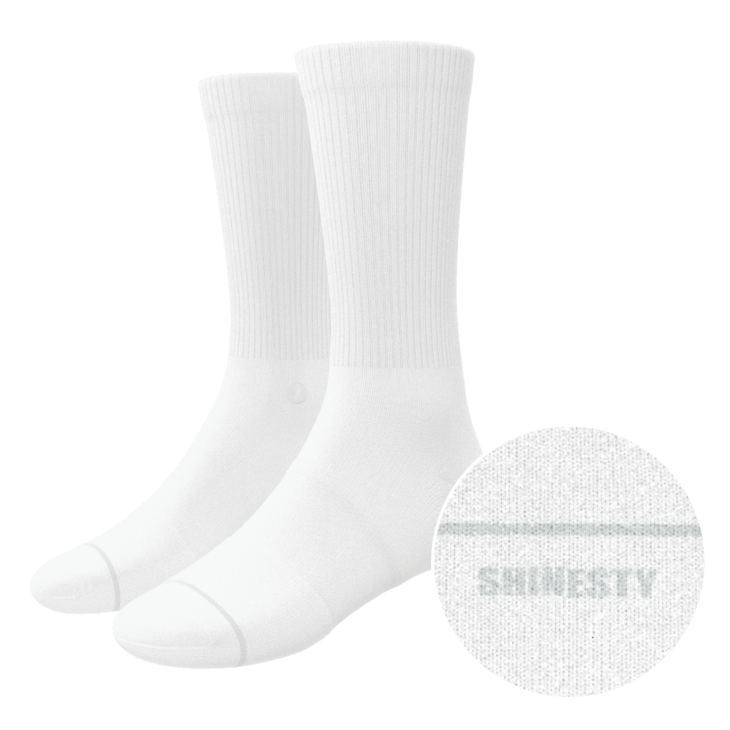 The Blizzard | Plain White Heel Hammock™ Crew Socks