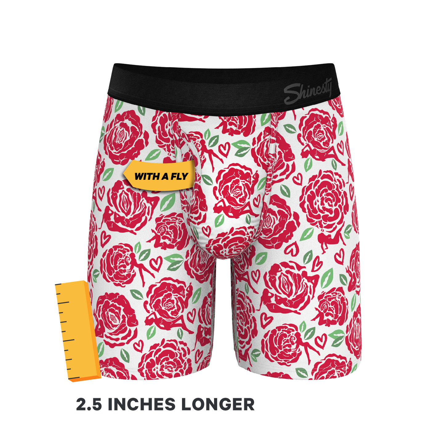 The Bloom With A View | Naughty Roses Long Leg Ball Hammock® Pouch Underwear With Fly