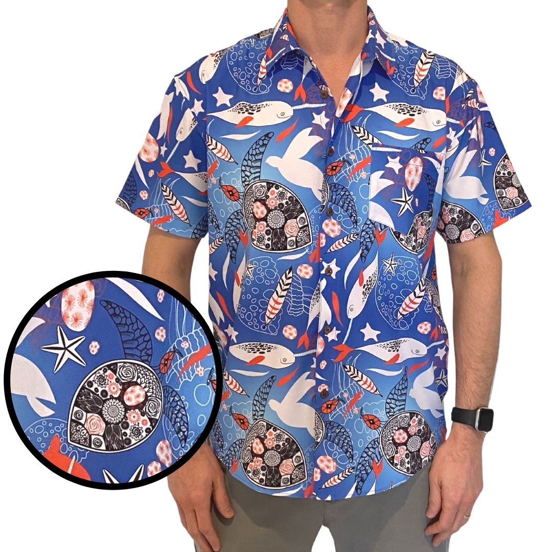 Super Stretch - Psychedelic Turtle Hawaiian Shirt
