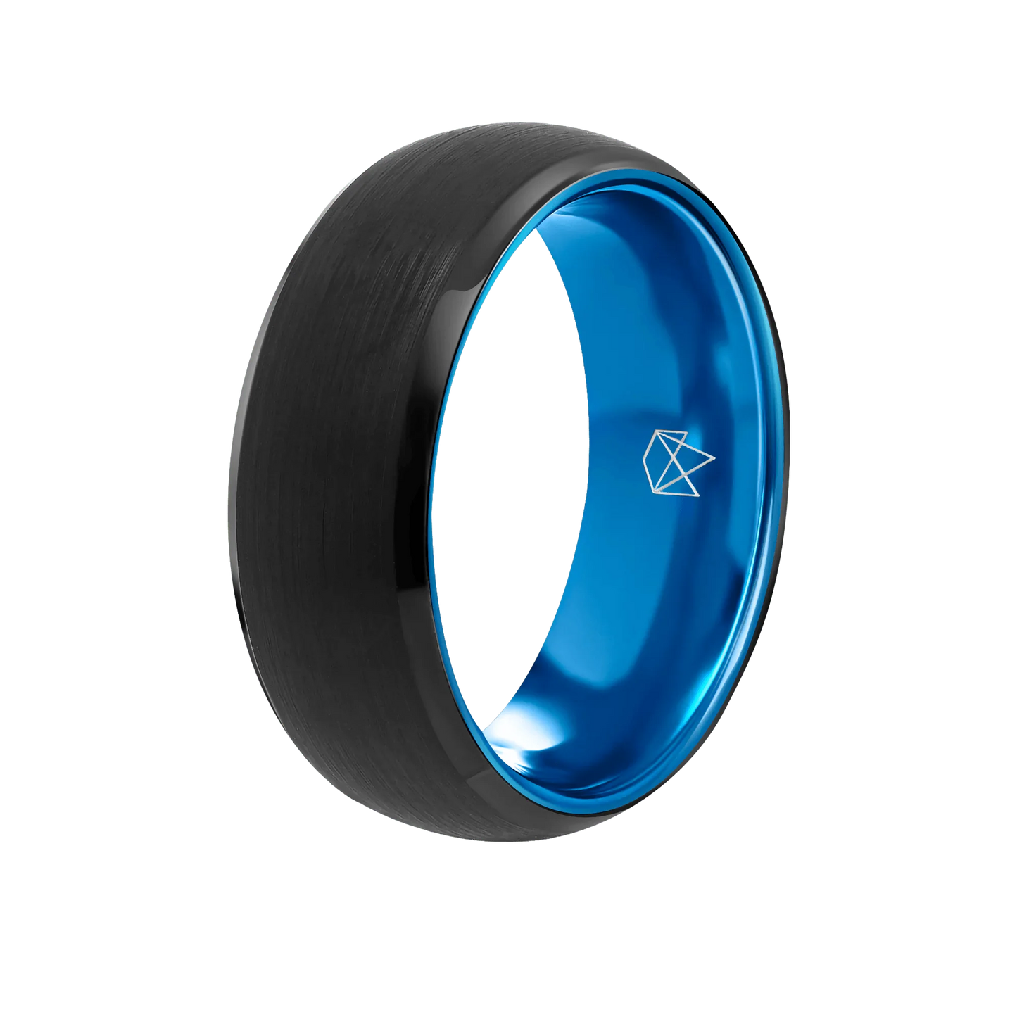 Black Tungsten Ring - Blue EMBR