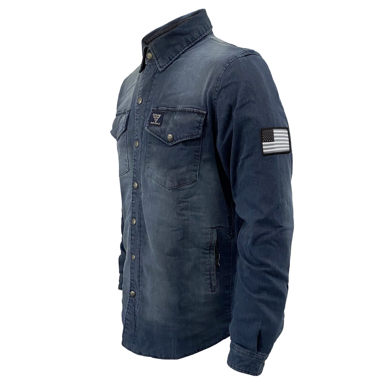 Protective Jeans Jacket - Blue Faded with Pads