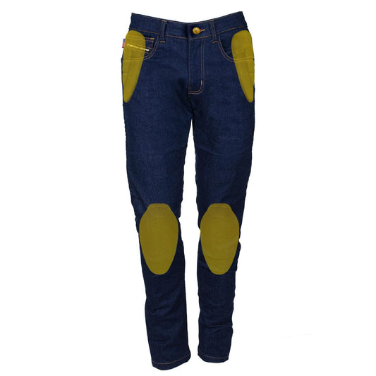 Straight Leg Protective Denim Pants (Jeans) - Blue