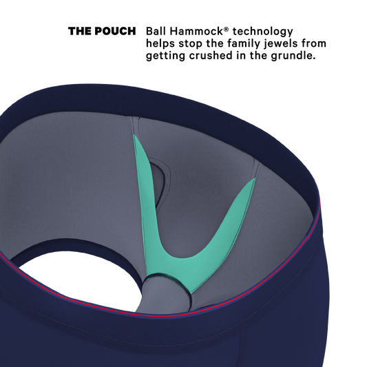 The Blueberry Pie | Red Tip Navy Ball Hammock® Pouch Trunks Underwear