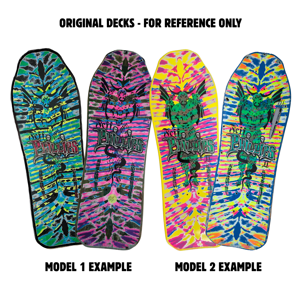 Jeff Phillips TIE DYE DEMON Limited Edition, HAND-PAINTED Deck (1 of 20) (PRE-ORDER, APRIL 2027)