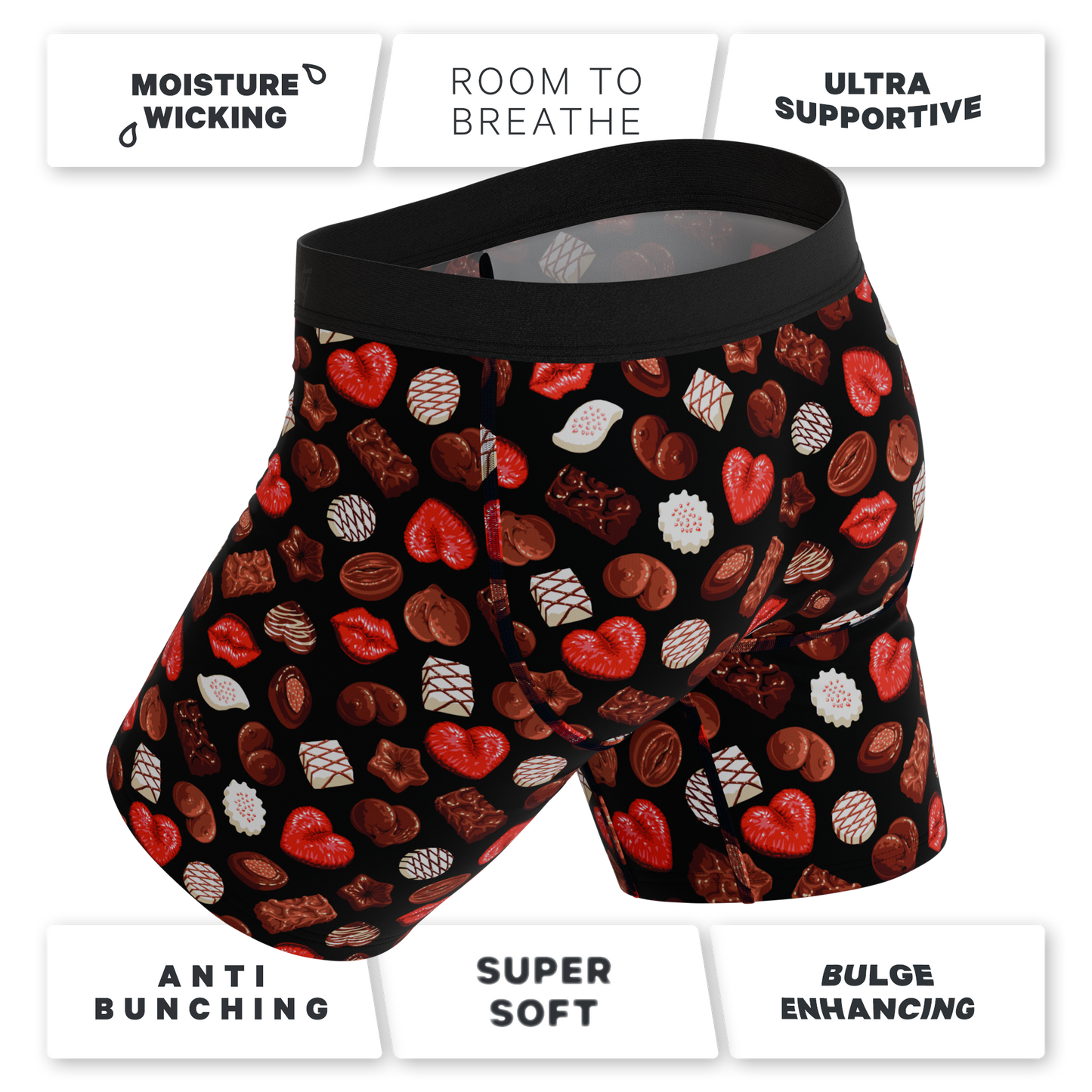 The Bonbons | Naughty Chocolate Long Leg Ball Hammock® Pouch Underwear With Fly