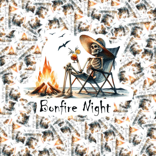 Bonfire Night Skeleton Sticker