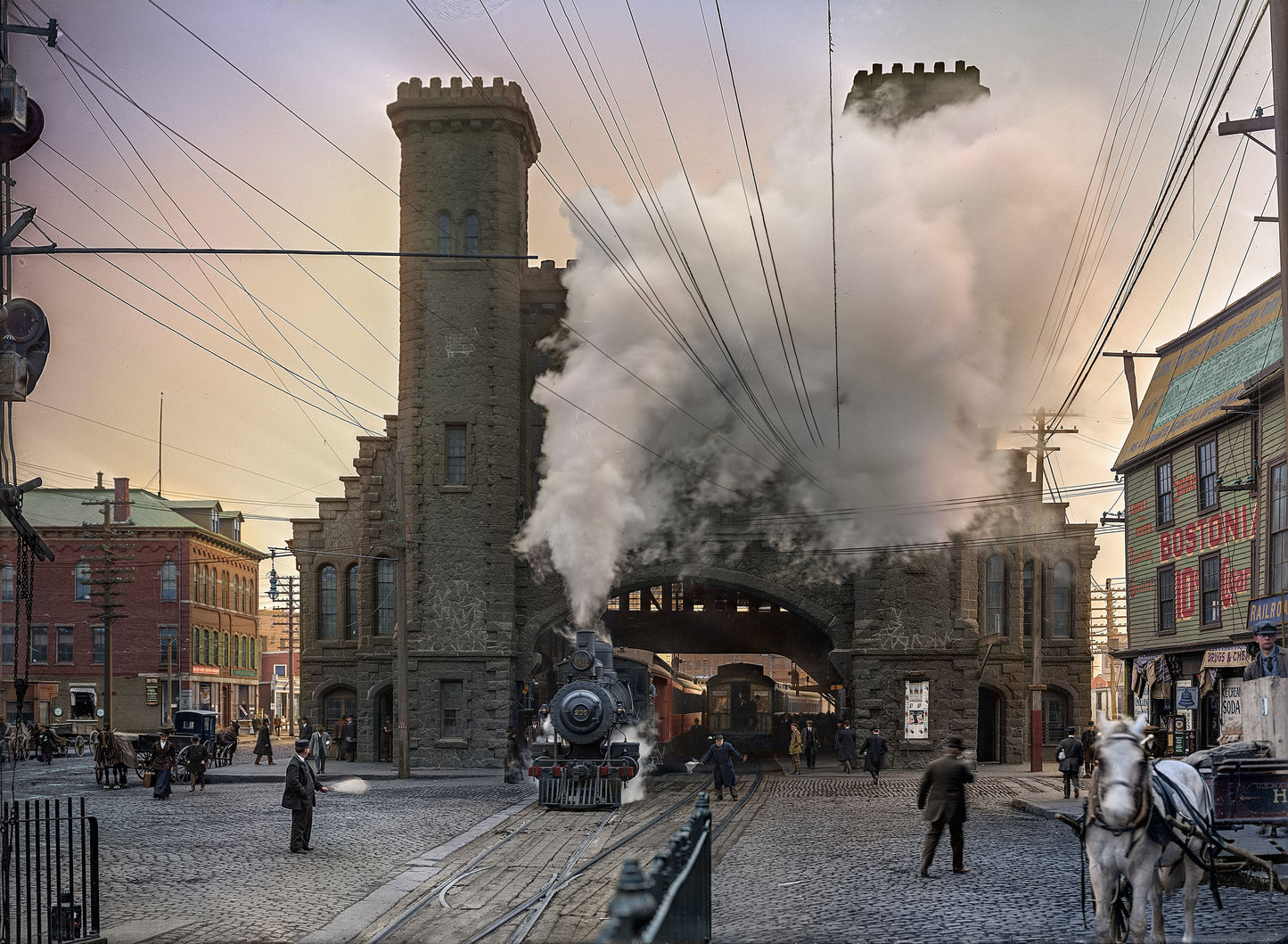 Vintage Photo Puzzle: Boston and Maine Railroad Depot, 1910: 500 Pieces