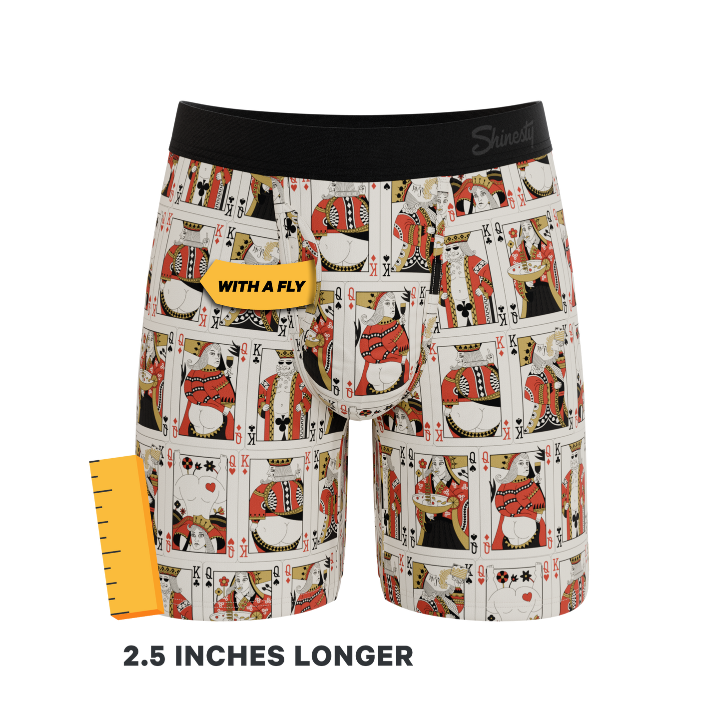 The Bottomless Blackjack | Vintage Playing Cards Long Leg Ball Hammock® Pouch Underwear With Fly