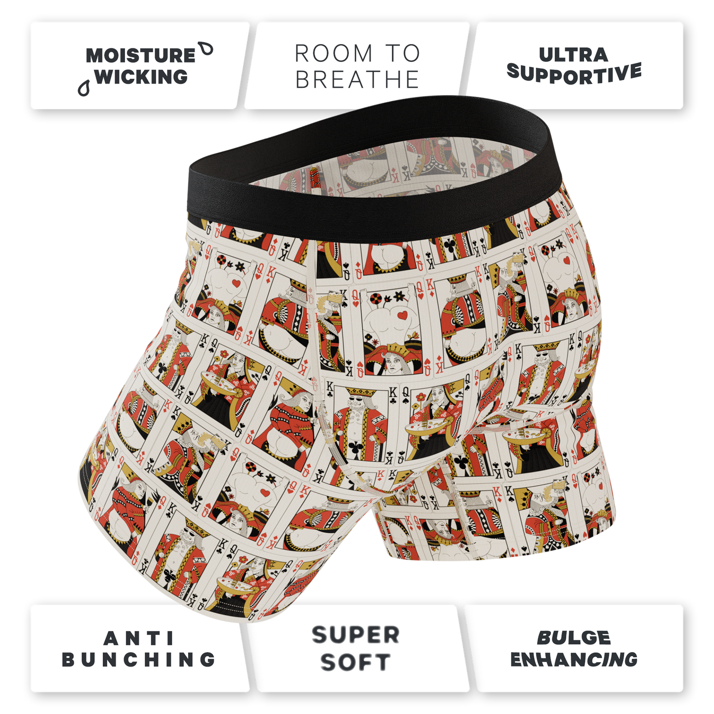 The Bottomless Blackjack | Vintage Playing Cards Ball Hammock® Pouch Underwear With Fly