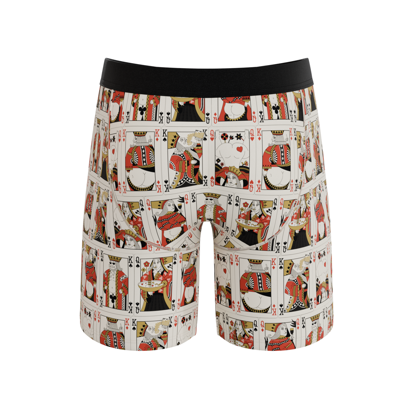 The Bottomless Blackjack | Vintage Playing Cards Long Leg Ball Hammock® Pouch Underwear With Fly