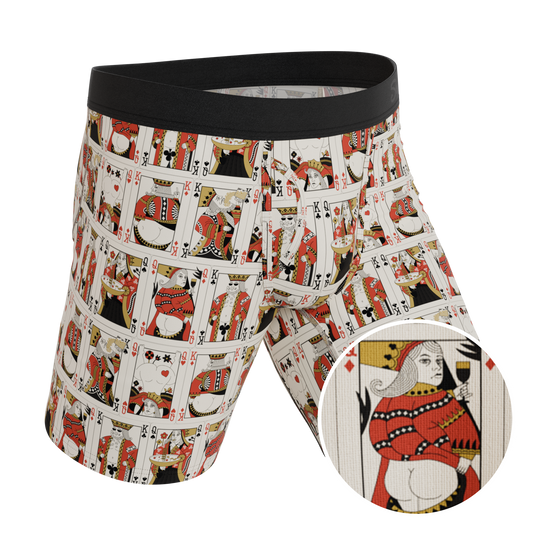 The Bottomless Blackjack | Vintage Playing Cards Long Leg Ball Hammock® Pouch Underwear With Fly
