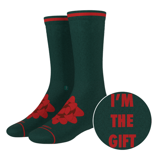 The Bow On Top | Ribbon Present Heel Hammock™ Crew Socks
