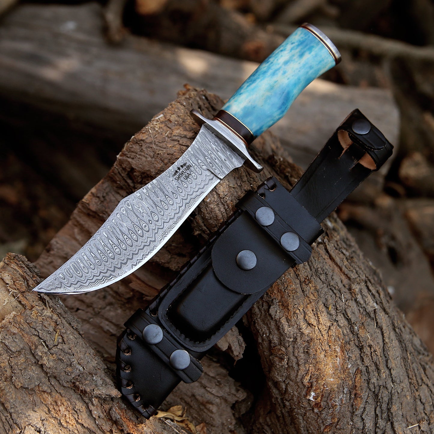 Ultimatum Bowie Knife with Exotic Camel Bone Handle & Sheath