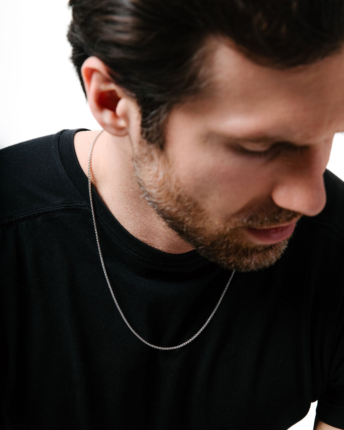 Stone Cross Pendant - Sterling Silver Set