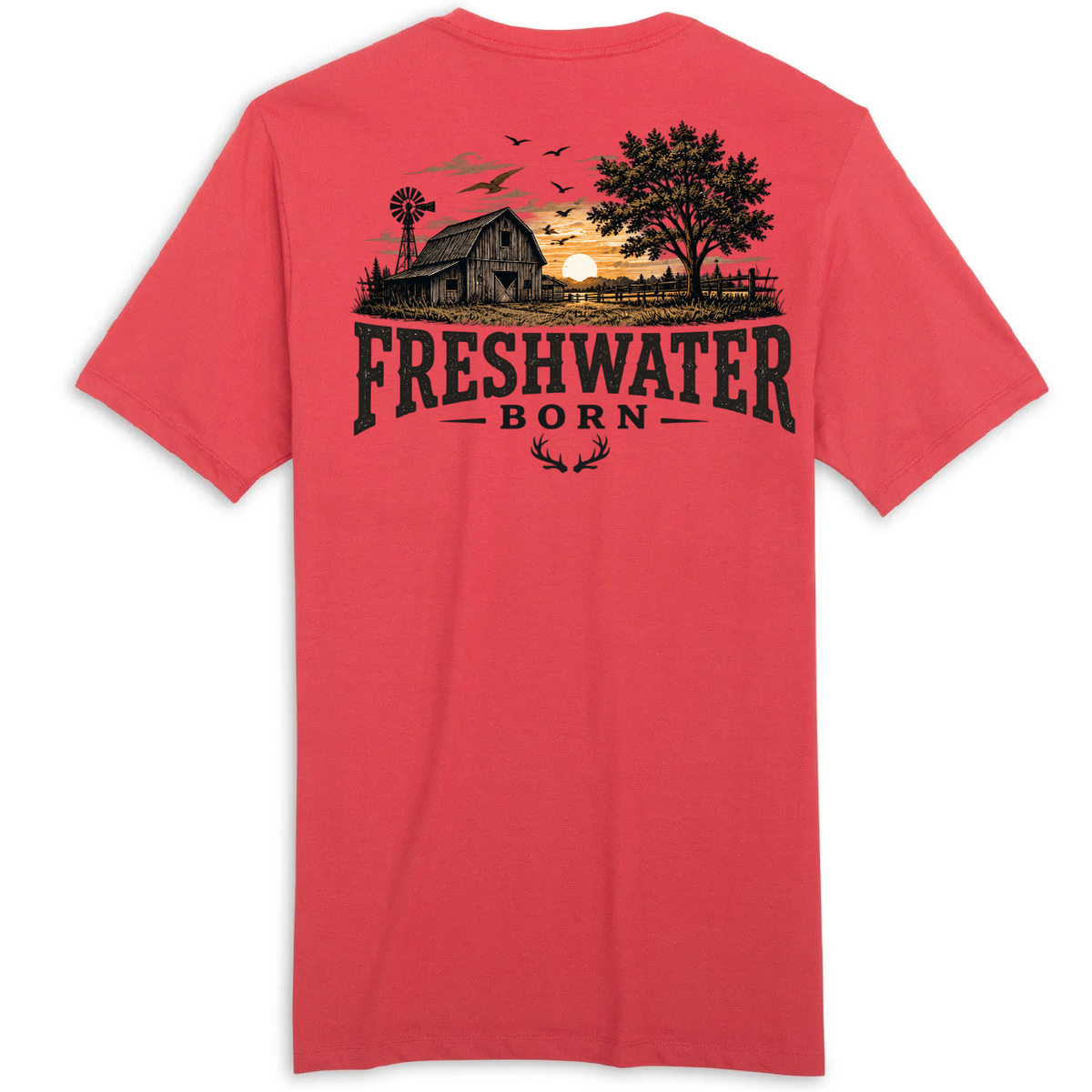 Freshwater Born- Heartland Heritage Men's Cotton Tee