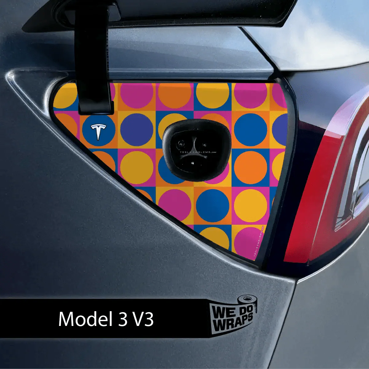 Bright Pop Tesla Charge Port Wrap | Model 3