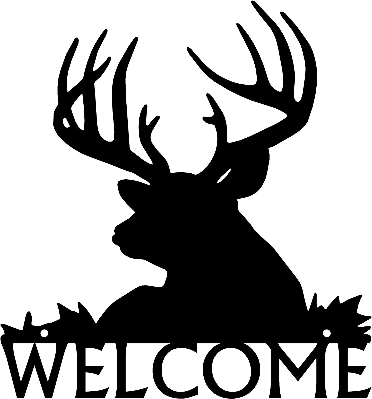 Deer Family #08 Buck & Doe Welcome Sign