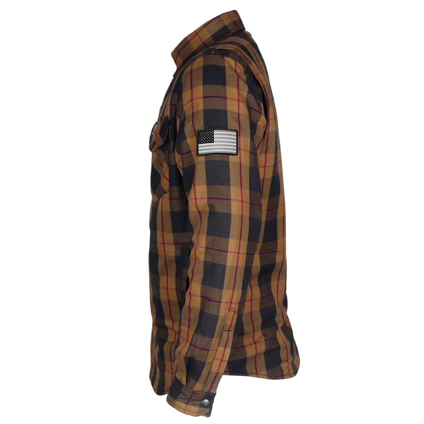 Protective Flannel Shirt - Brown Black Red with Pads