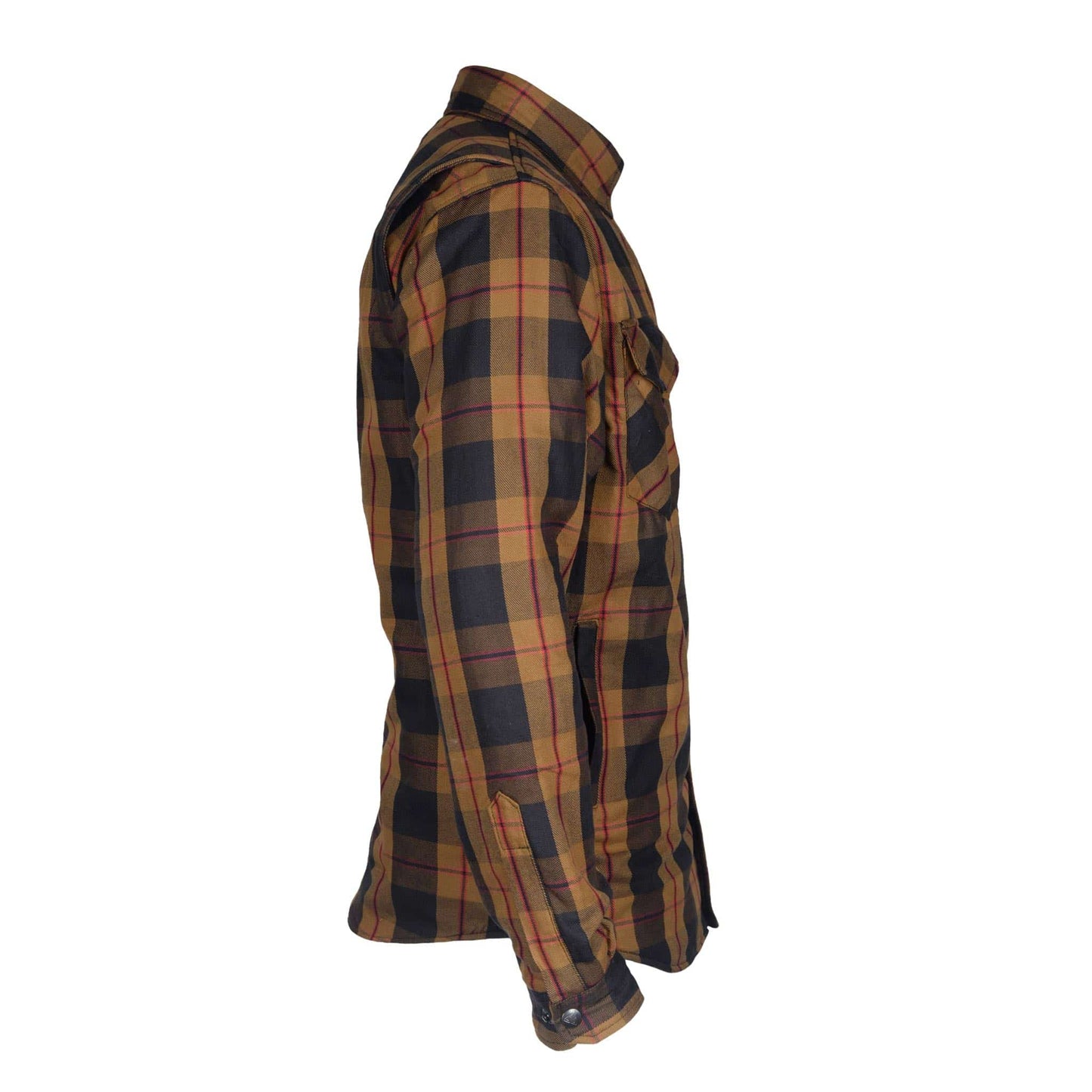 Protective Flannel Shirt - Brown Black Red with Pads