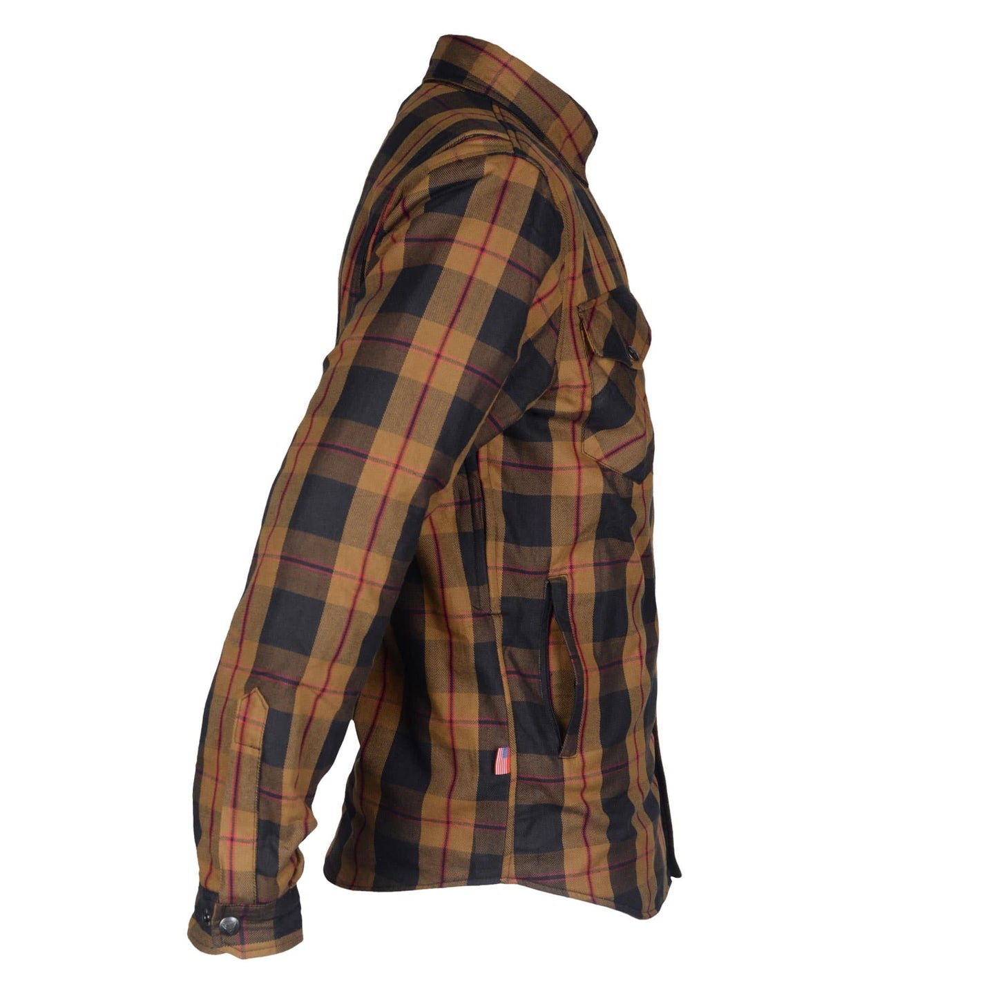 Protective Flannel Shirt - Brown Black Red with Pads