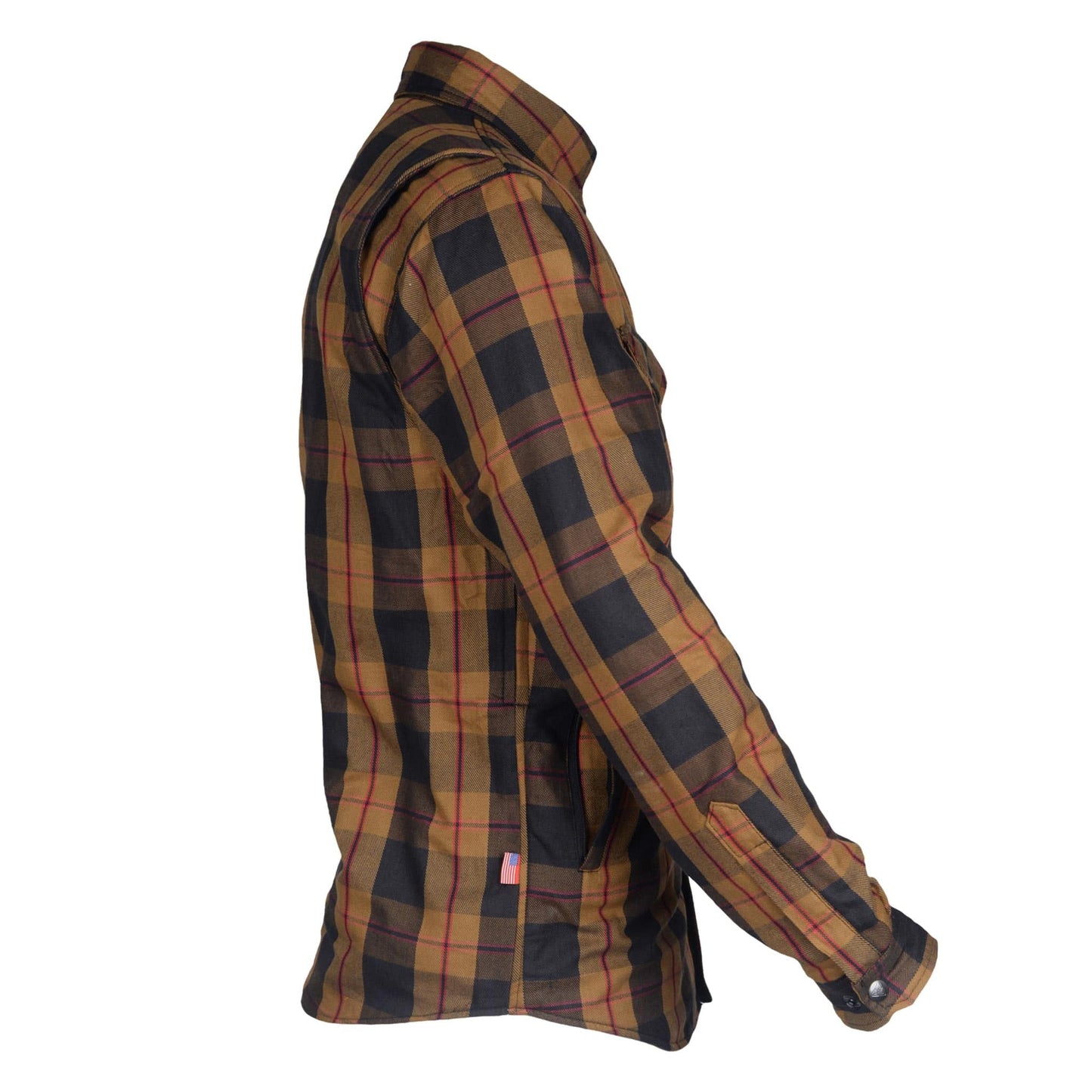 Protective Flannel Shirt - Brown Black Red with Pads