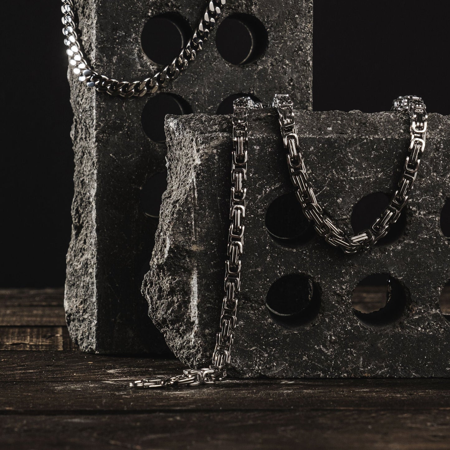 Stainless Steel Byzantine Chain Necklace