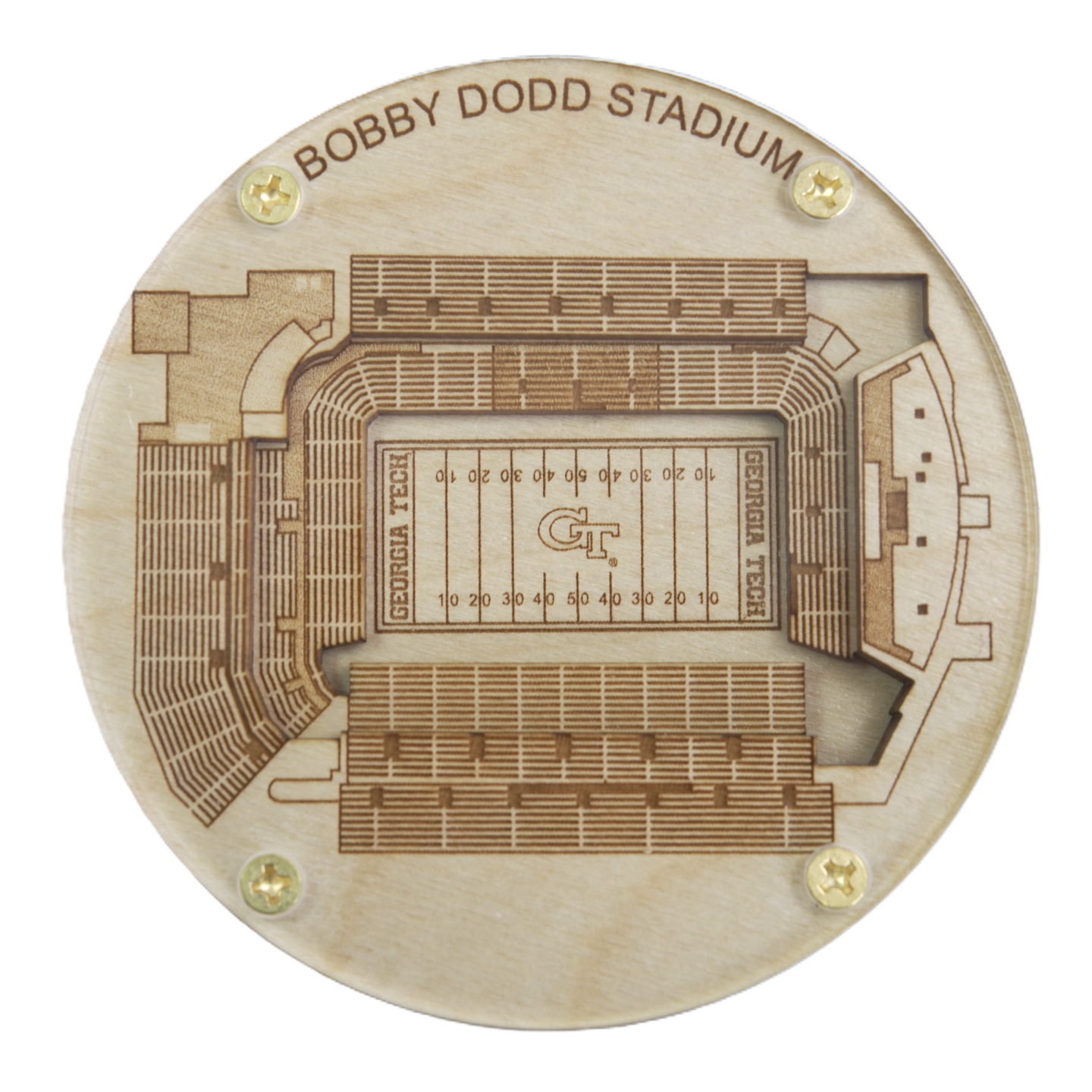 Atlanta, Georgia Coaster Art (Bobby Dodd Stadium)