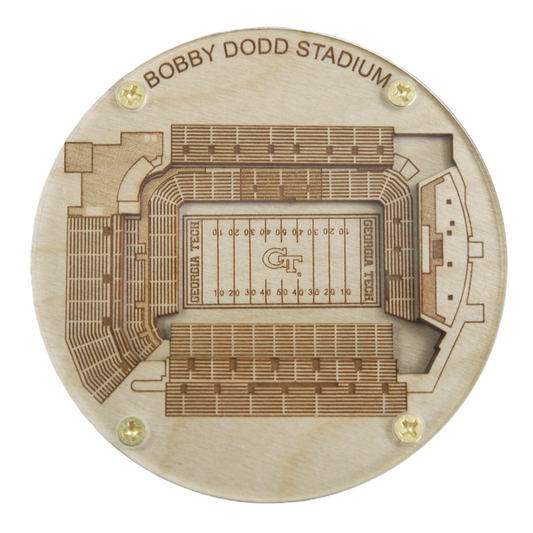Atlanta, Georgia Coaster Art (Bobby Dodd Stadium)