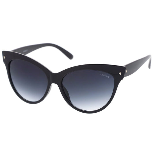 High Pointed Tip Inset Frame Oversize Cat Eye Sunglasses 8462