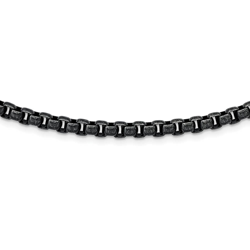 Men's 5.75mm Stainless Steel Antiqued Box Chain Necklace, 24 Inch