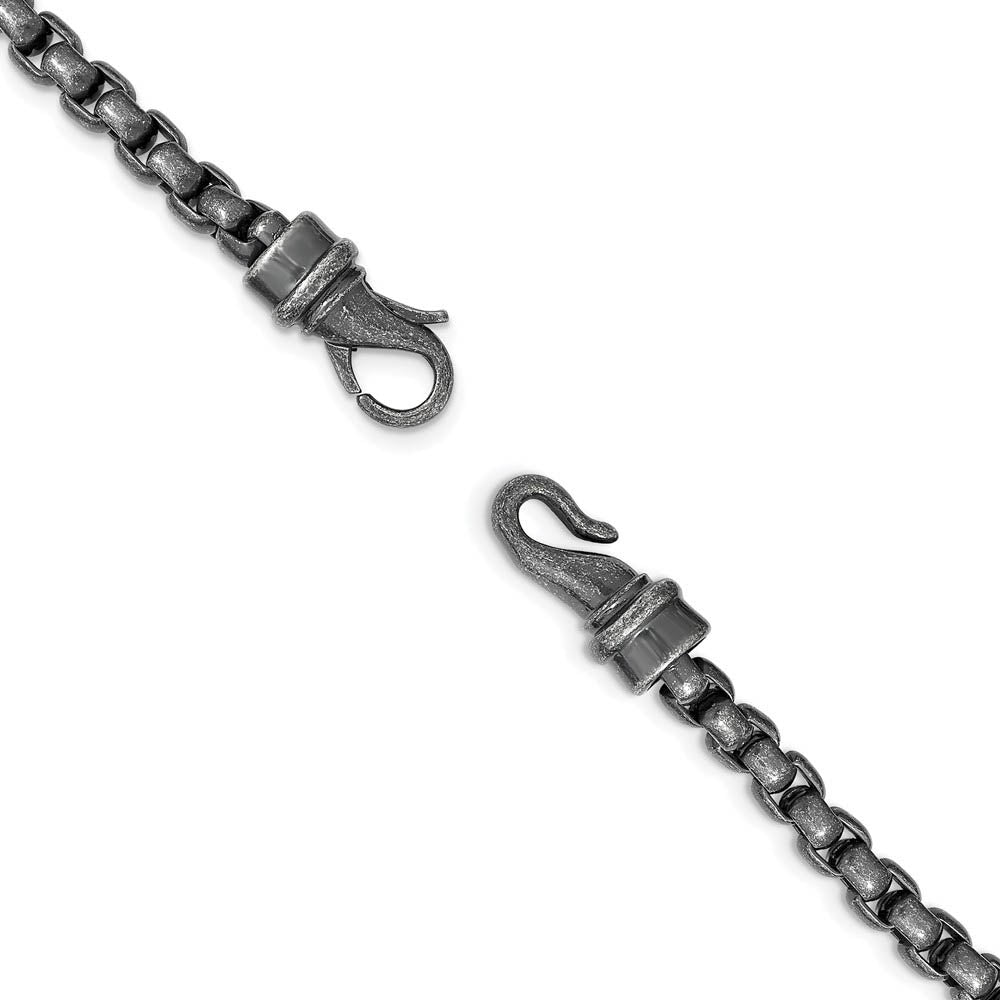 Men's 5.75mm Stainless Steel Antiqued Box Chain Necklace, 24 Inch